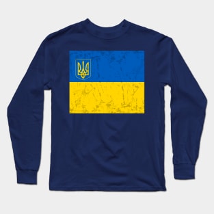 Vintage Ukrainian Flag Trident Long Sleeve T-Shirt